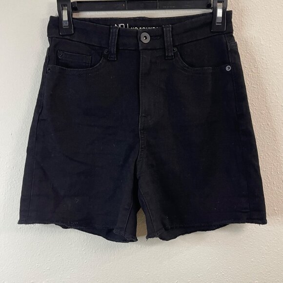 NO BOUNDARIES - Black Denim High-Waisted Girls Shorts - Size 5 - Picture 3 of 11
